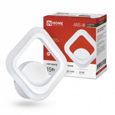 Светильник светодиодный ELEGANT ARIS-W 15Вт 230В 3000-6500К 1200Лм STEP COLOR белый IN HOME, Светильники декоративные	