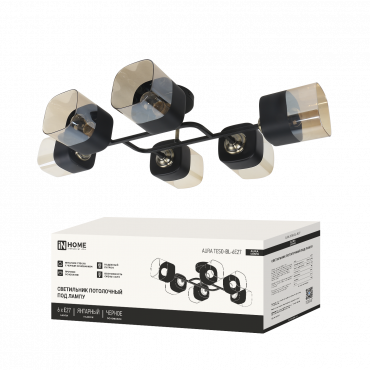 Светильник потолочный под лампу AURA TESO-BL-6E27 720x430x150 черный, золото IN HOME, Светильники под лампу	