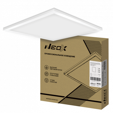 Панель светодиодная универсальная ДВО-02 4040-ОПАЛ 40Вт 230В 4000К 595х595мм NEOX, Панели светодиодные	