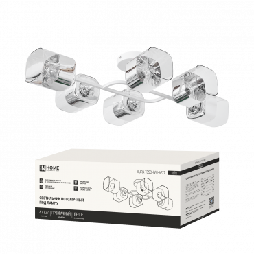Светильник потолочный под лампу AURA TESO-WH-6E27 720x430x150 белый IN HOME, Светильники под лампу	