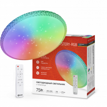 Светильник светодиодный COMFORT MYSTERY-RGB 75Вт 230В 3000-6500K 6000Лм 500x80мм с пультом ДУ IN HOME, Светильники декоративные	