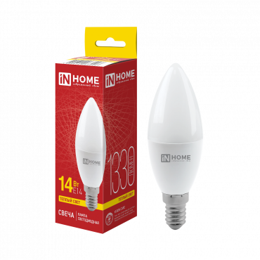 Купить Лампа светодиодная LED-СВЕЧА-VC 14Вт 230В E14 3000K 1330Лм IN HOME в интернет-магазине по цене  Лампа светодиодная LED-СВЕЧА-VC 14Вт 230В E14 3000K 1330Лм IN HOME, Лампы светодиодные бытовые