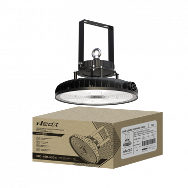 Светильник складской светодиодный UHB-LEVEL 500PA3C-SB-BL 500/400/300Вт 100-277В 175Лм/Вт 3CCT 5лет IP69K NEOX Светильник складской светодиодный UHB-LEVEL 500PA3C-SB-BL 500/400/300Вт 100-277В 175Лм/Вт 3CCT 5лет IP69K NEOX