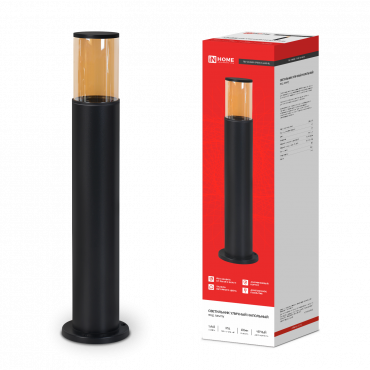 Светильник уличный напольный ТБУ AMBER-SP600-1xA60-BL алюминиевый 600мм черный IP54 IN HOME, Светильники светодиодные уличные	