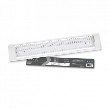 Светильник под светодиодную лампу SPO-405R 2xLED-Т8-600 с решеткой G13 600мм IP40 NEOX Светильник под светодиодную лампу SPO-405R 2xLED-Т8-600 с решеткой G13 600мм IP40 NEOX