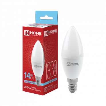 Купить Лампа светодиодная LED-СВЕЧА-VC 14Вт 230В E14 6500K 1330Лм IN HOME в интернет-магазине по цене  Лампа светодиодная LED-СВЕЧА-VC 14Вт 230В E14 6500K 1330Лм IN HOME, Лампы светодиодные бытовые