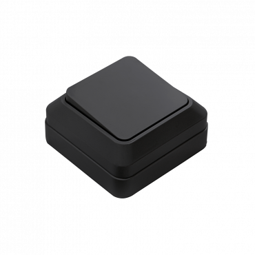 Выключатель одноклавишный BOLLETO черный накладной 7021B IN HOME, Электроустановочные изделия накладные BOLETTO	