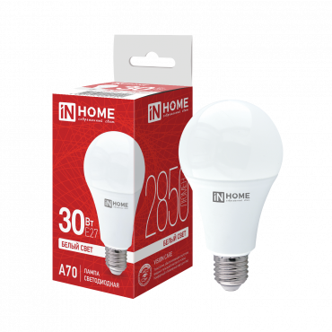 Купить Лампа светодиодная LED-A70-VC 30Вт 230В Е27 4000К 2850Лм IN HOME в интернет-магазине по цене  Лампа светодиодная LED-A70-VC 30Вт 230В Е27 4000К 2850Лм IN HOME, Лампы светодиодные бытовые