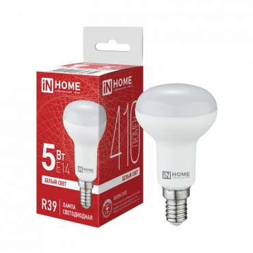 Купить Лампа светодиодная LED-R39-VC 5Вт 230В Е14 4000К 410Лм IN HOME в интернет-магазине по цене  Лампа светодиодная LED-R39-VC 5Вт 230В Е14 4000К 410Лм IN HOME, Лампы светодиодные бытовые
