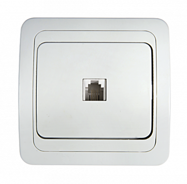 Розетка телефонная CLASSICO белая 2034 IN HOME, Электроустановочные изделия встраиваемые	