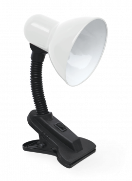Светильник настольный под лампу на прищепке СНП 21Б-E27 230В БЕЛЫЙ (с подвесом) IN HOME, Светильники настольные под лампу	