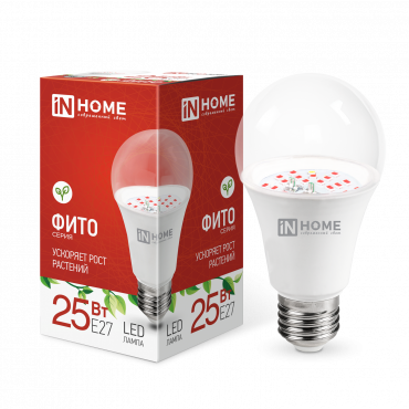 Купить лампа светодиодная led-a65 std-фито красно-синий спектр 25вт 230в е27 in home от  Лампа светодиодная LED-A65 STD-ФИТО красно-синий спектр 25Вт 230В Е27 IN HOME, Свет для растений