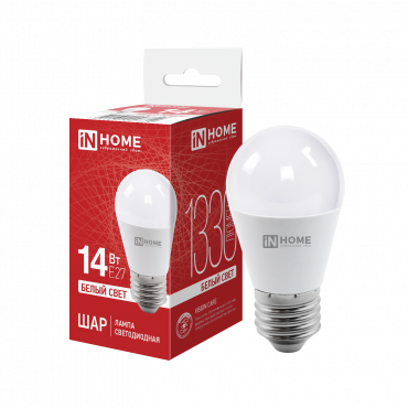 Купить Лампа светодиодная LED-ШАР-VC 14Вт 230В E27 4000K 1330Лм IN HOME в интернет-магазине по цене  Лампа светодиодная LED-ШАР-VC 14Вт 230В E27 4000K 1330Лм IN HOME, Лампы светодиодные бытовые
