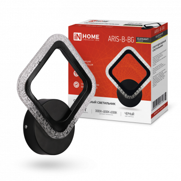 Светильник светодиодный ELEGANT ARIS-B-BG 15Вт 230В 3000-6500K 1200Лм STEP COLOR черный IN HOME, Светильники декоративные светодиодные	