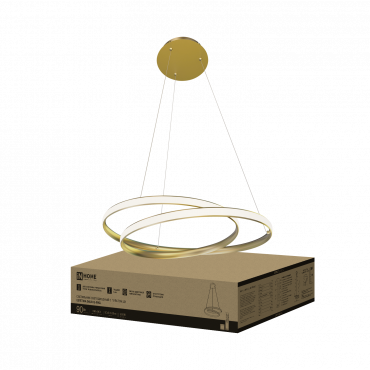 Светильник светодиодный ESTETIKA DALI-HL-90GL 90Вт 230В 3000-6500K 500х500x120мм 1.2м трос ДУ золото IN HOME, Светильники декоративные светодиодные	