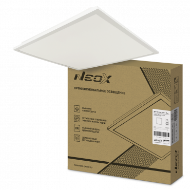 Панель светодиодная встраиваемая ДВО-PRO 4040-ОПАЛ 40Вт 4000К 120лм/Вт CRI80 IP40 595х595х30мм NEOX Панель светодиодная встраиваемая ДВО-PRO 4040-ОПАЛ 40Вт 4000К 120лм/Вт CRI80 IP40 595х595х30мм NEOX