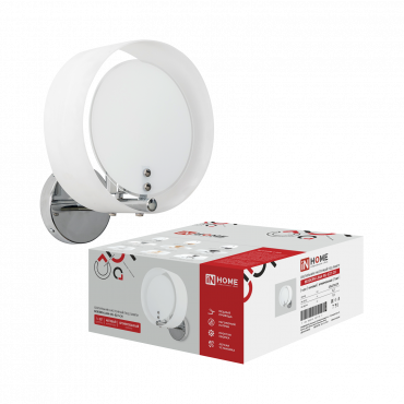 Светильник настенный под лампу MODERN LIMA-WL-E27-CH Е27 белый плафон, хромированный IN HOME, Люстры и Бра под лампу	