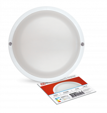 Светильник светодиодный герметичный СПП 2065-КРУГ 20Вт 6500К 1800Лм IP65 155мм IN HOME, Светильники ЖКХ	