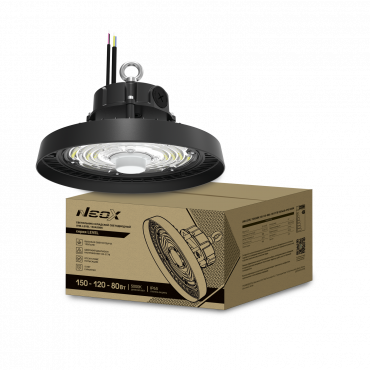 Светильник складской светодиодный UHB-LEVEL 150A50BK 150/120/80Вт 100-277В 22500Лм 150Лм/Вт 5000K 5 лет NEOX Светильник складской светодиодный UHB-LEVEL 150A50BK 150/120/80Вт 100-277В 22500Лм 150Лм/Вт 5000K 5 лет NEOX