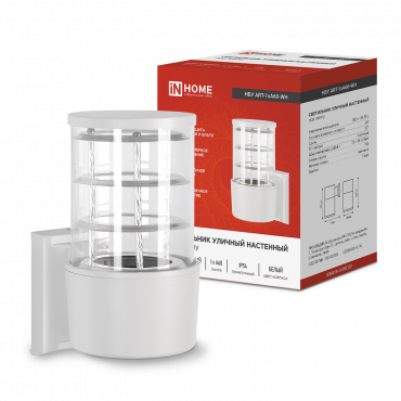 Светильник уличный настенный односторонний НБУ ART-1хA60-WH алюминиевый белый IP54 IN HOME, Светильники светодиодные уличные	