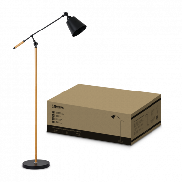 Светильник напольный под лампу ТНО 01К-Е27Ч 230В черный плафон, черный корпус IN HOME, Напольные светильники	