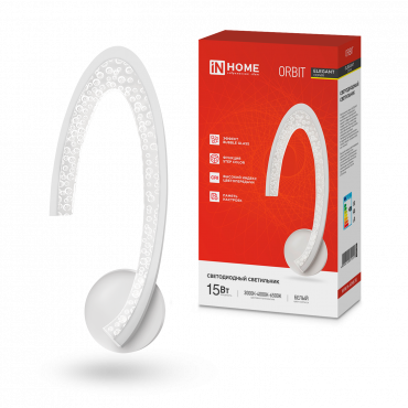 Светильник светодиодный ELEGANT ORBIT 15Вт 230В 3000-6500K 1200Лм STEP COLOR белый IN HOME, Светильники декоративные светодиодные	