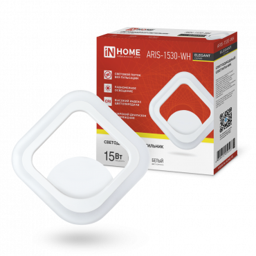 Светильник светодиодный ELEGANT ARIS-1530-WH 15Вт 230В 3000К 1200Лм белый IN HOME, Светильники декоративные светодиодные	