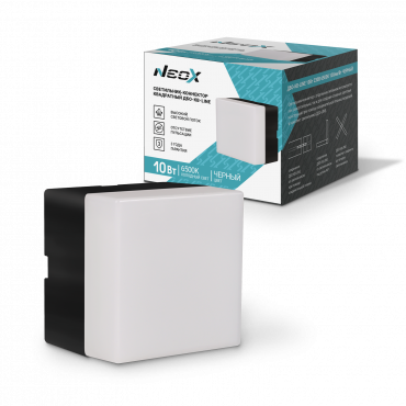 Светильник-коннектор квадратный ДБО-КВ-LINE 10Вт 230В 6500К черный NEOX, Светильники светодиодные линейные	