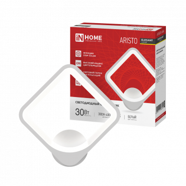 Светильник светодиодный ELEGANT ARISTO-WH 30Вт 230В 3000-6500K 2400Лм STEP COLOR белый IN HOME, Светильники декоративные	
