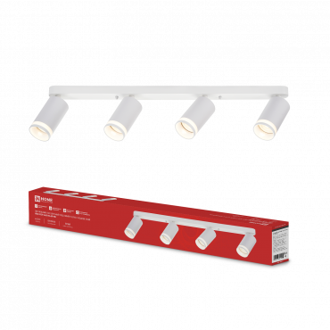 Светильник потолочный НПБ СПОТ-4xGU10-AR-WH под GU10 595x55x135мм белый IN HOME, Светильники потолочные накладные	