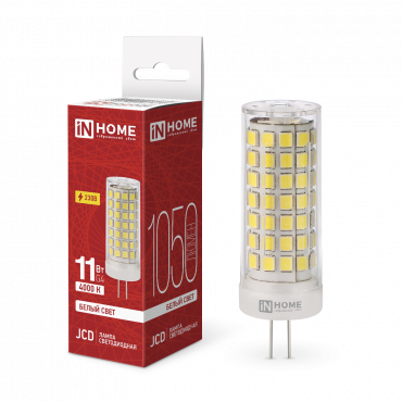 Купить лампа светодиодная led-jcd 11вт 230в g4 4000к 1050лм in home от  Лампа светодиодная LED-JCD 11Вт 230В G4 4000К 1050Лм IN HOME, Лампы для люстры