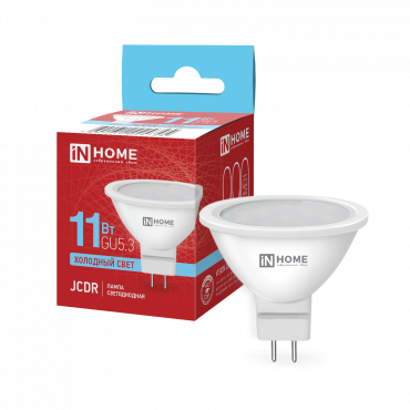 Купить лампа светодиодная led-jcdr-vc 11вт 230в gu5.3 6500к 990лм in home от  Лампа светодиодная LED-JCDR-VC 11Вт 230В GU5.3 6500К 990Лм IN HOME, Лампы софитные