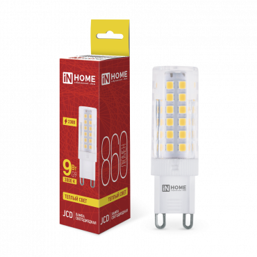 Купить лампа светодиодная led-jcd 9вт 230в g9 3000к 860лм in home от  Лампа светодиодная LED-JCD 9Вт 230В G9 3000К 860Лм IN HOME, Лампы для люстры