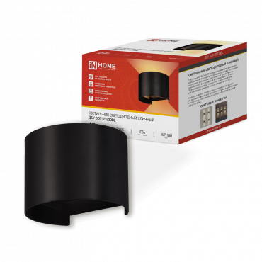 Светильник уличный светодиодный ДБУ DOT-R15B 15Вт 3000К IP54 круглый черный IN HOME, Светильники светодиодные уличные	