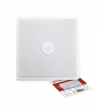 Светильник светодиодный СПБ-2Д-КВАДРАТ 20Вт 4000К 1400Лм 230мм с датчиком белый IN HOME, Светильники ЖКХ	