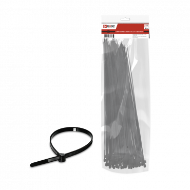 Хомут КСС-А 7,6х500 нейлоновый с УФ защитой черный (100шт./упак.) IN HOME, Монтажный крепеж	