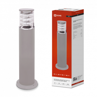 Светильник уличный напольный НБУ ART-PT-A60-GR алюминиевый под лампу А60 Е27 600мм серый IP54 IN HOME, Светильники светодиодные уличные	