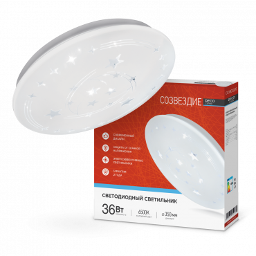 Светильник светодиодный серии DECO СОЗВЕЗДИЕ 36Вт 230В 6500К 3240Лм 380х55мм IN HOME, Светильники декоративные	