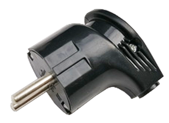 Вилка угловая с заземлением 16А черная 4210 IN HOME, Вилки	