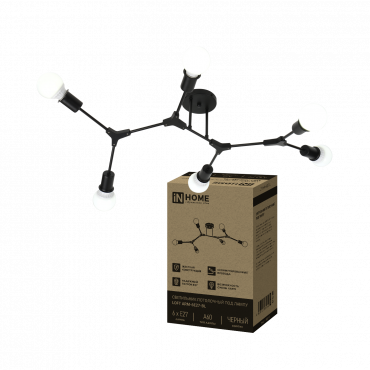 Светильник потолочный под лампу LOFT ARM-6E27-BL 6хЕ27 черный IN HOME, Светильники под лампу	