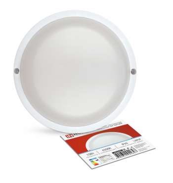 Светильник светодиодный герметичный СПП 1565-КРУГ 15Вт 6500К 1350Лм IP65 140мм IN HOME, Светильники ЖКХ	