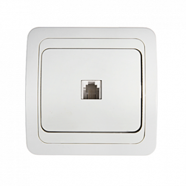 Розетка компьютерная одинарная RJ-45 CLASSICO белая 2131 IN HOME, Электроустановочные изделия встраиваемые	
