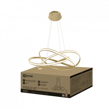 Светильник светодиодный ESTETIKA DALI-HL-120GL 120Вт 230В 3000-6500K 600х490x170мм 1.2м трос ДУ золото IN HOME, Светильники декоративные	