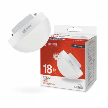 Купить лампа светодиодная led-gx53sf-vc 18вт 230в 4000k 1800лм in home от  Лампа светодиодная LED-GX53SF-VC 18Вт 230В 4000K 1800Лм IN HOME, Лампы софитные
