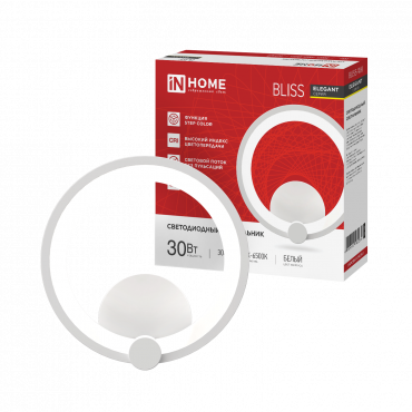 Светильник светодиодный ELEGANT BLISS-WH 30Вт 230В 3000-6500K 2400Лм STEP COLOR белый IN HOME, Светильники декоративные	