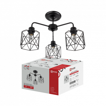 Люстра под лампу LOFT ATIKO-СN-3E27R-BL 3хЕ27 черный IN HOME, Люстры и Бра под лампу	