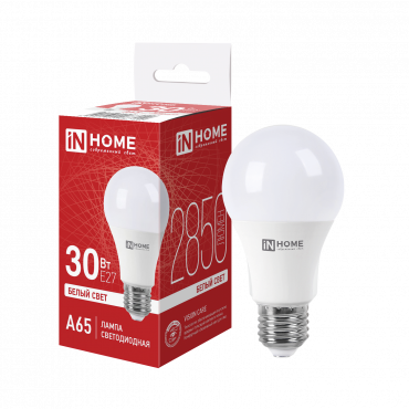 Купить Лампа светодиодная LED-A65-VC 30Вт 230В Е27 4000К 2850Лм IN HOME в интернет-магазине по цене  Лампа светодиодная LED-A65-VC 30Вт 230В Е27 4000К 2850Лм IN HOME, Лампы светодиодные бытовые