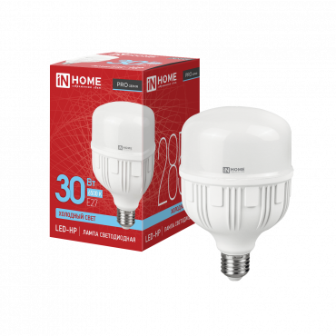 Лампа светодиодная LED-HP-PRO 30Вт 230В Е27 6500К 2850Лм IN HOME купить от производителя по цене от  Лампа светодиодная LED-HP-PRO 30Вт 230В Е27 6500К 2850Лм IN HOME, Лампы светодиодные коммерческие