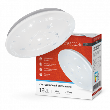 Светильник светодиодный серии DECO СОЗВЕЗДИЕ 12Вт 230В 6500К 1080Лм 210х65мм IN HOME, Светильники декоративные	