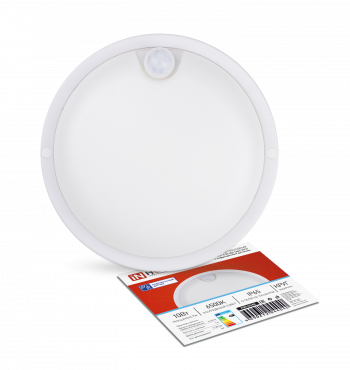 Светильник светодиодный герметичный СПП ИД-1065-КРУГ 10Вт 6500К 900Лм с инфракрасным датчиком IP65 140мм IN HOME, Светильники ЖКХ	